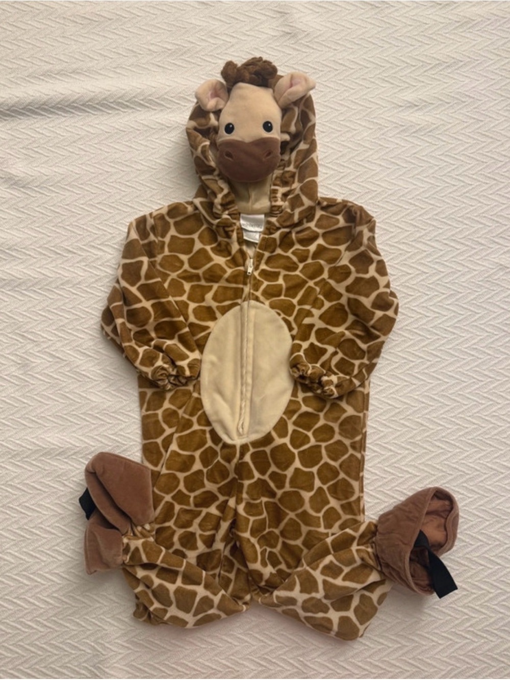 Brown and Cream Giraffe Hooded One-Piece Footie